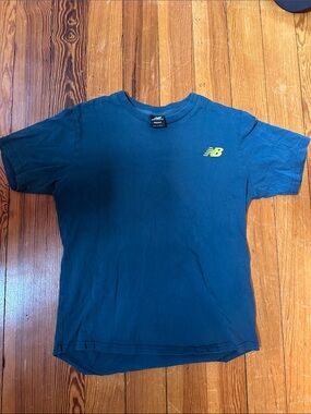 New Balance Teal Crew Tee with Neon Green Logo